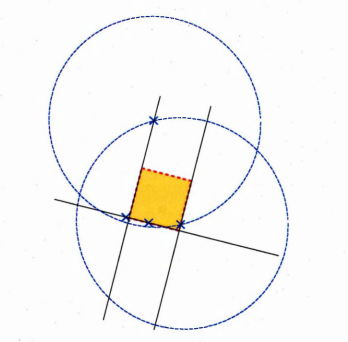 Figure A.5: It is not always possible to fit a square that intersects the 4 points usingthe assumption that the 2 points furthest apart belong to opposite edges and the 2 remaining points to one of the edge as shown with this configuration of four points. 